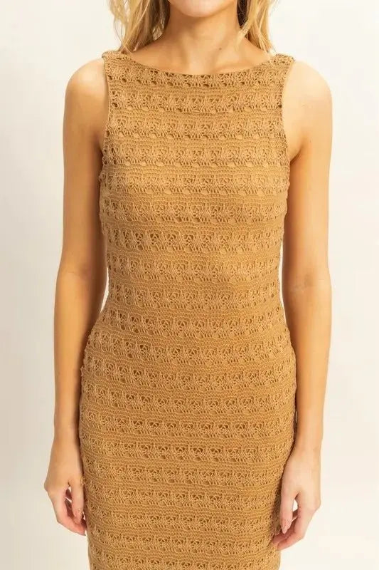 HYFVE Sleeveless Crochet Open Back Maxi Dress for Summer - Love Salve